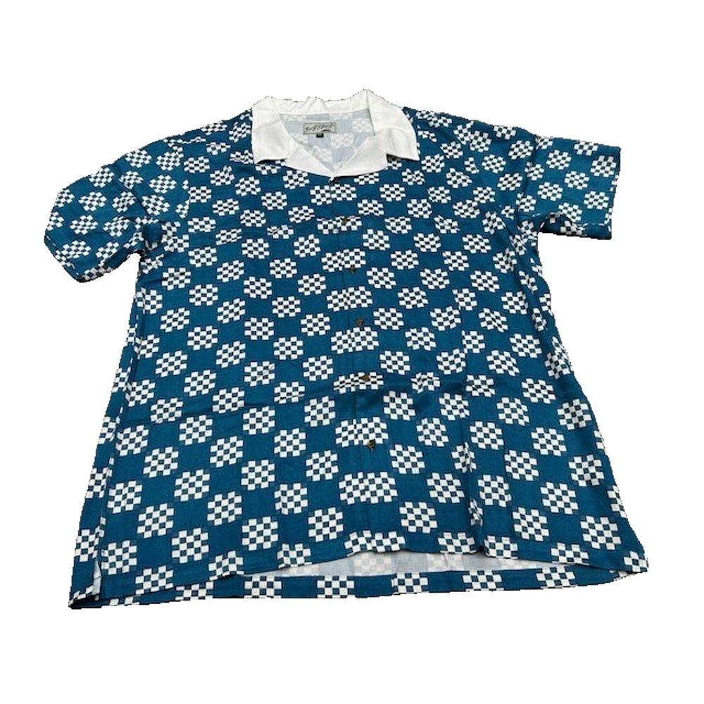 NWOT Bogey Boys by‎ Macklemore Men's Big Check Button-Up Shirt Blue/White Sz XXL
